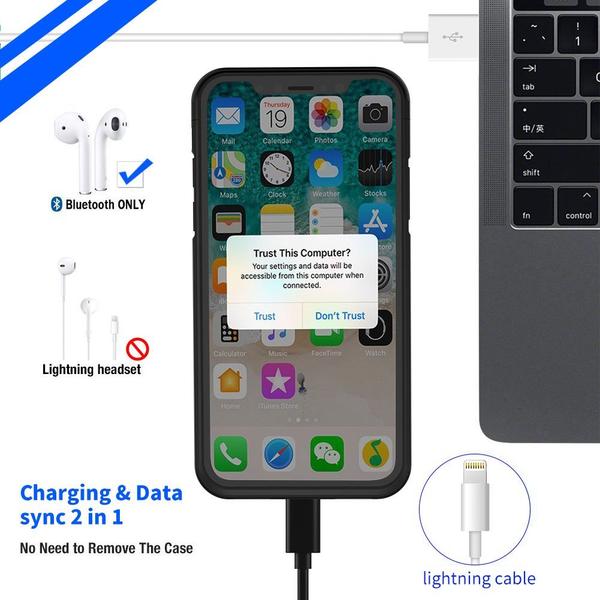 iPhone XS MAX POWER X Battery Case 5000mAh With Magnetic Kickstand